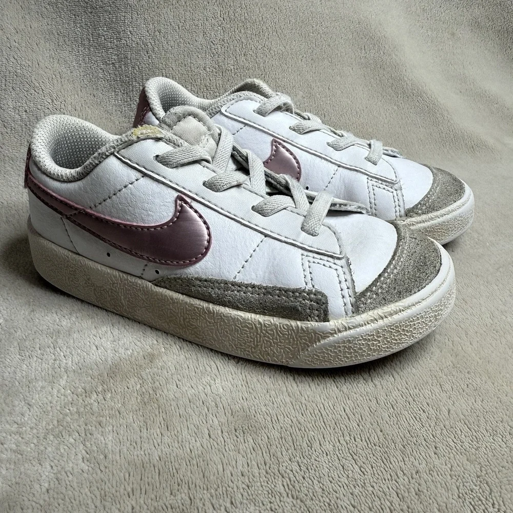 Nike Blazer Low 77 Toddler Shoes White Pink Glaze Size 10C